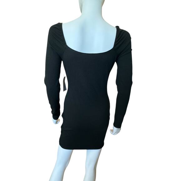 New ~ LUSH NORDSTROM ~ Women's Black Long Sleeve Corset Bust Mini Dress Size M - Picture 5 of 6